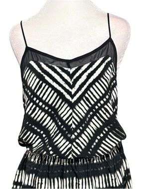 Express Black and White Striped Spaghetti Strap Dress
